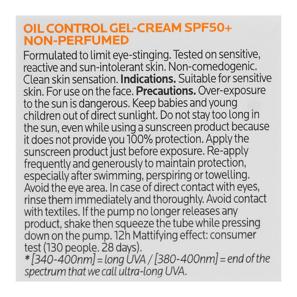 La Roche-Posay Anthelios Uvmune 400 SPF-50+ Oil Control Gel Cream, 50ml