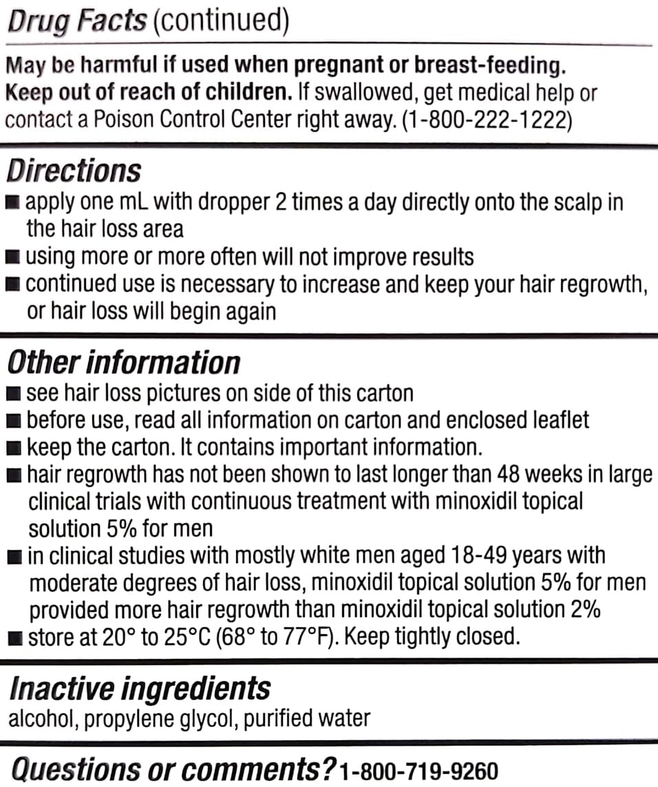 KIRKLAND Minoxidil 5% Extra Strength Men Hair Regrowth Solution 6 Month Supply